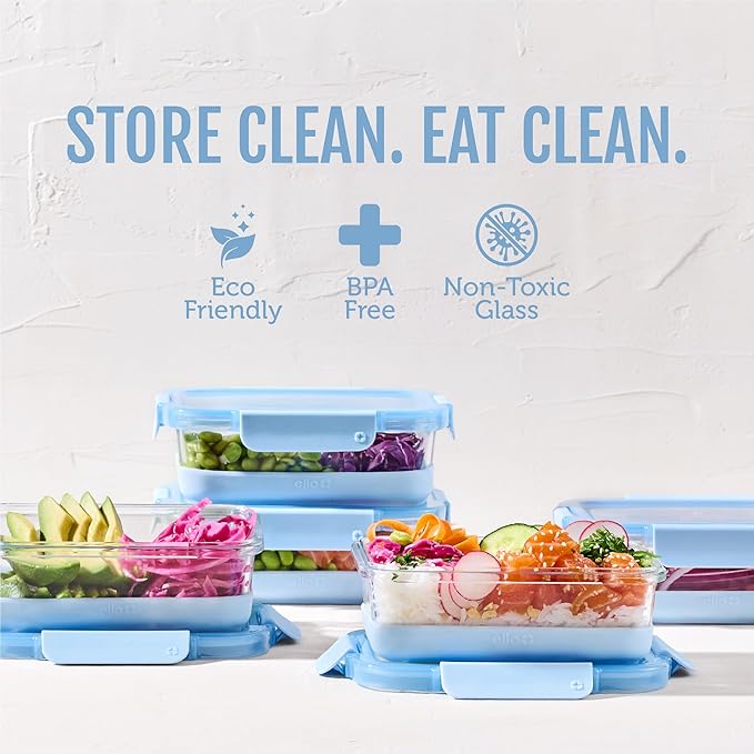 Ello Duraglass 3.4 Cup Meal Prep Sets 10Pc, 5 Pack Set- Glass Food Storage - Image 2