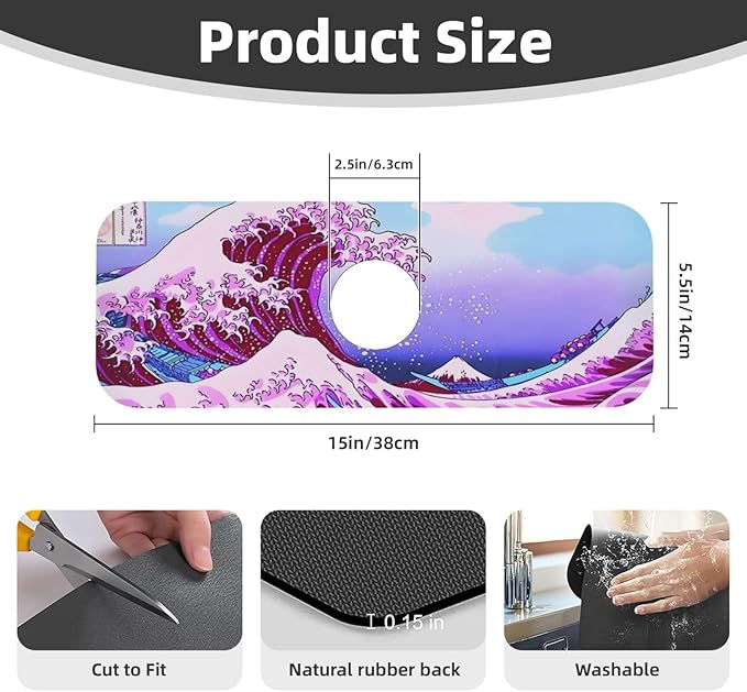 Wave Kitchen sink faucet pad, strong water absorption, anti slip, very suitable - Image 2