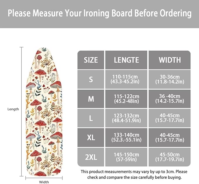 Mushroom Ironing Board Cover, Ironing Mat, Ironing Board Cover, Small Ironing - Image 5