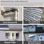2PCS Premium Aluminum Foil Tape, High Temperature Heavy Duty Insulation Tape - Image 4