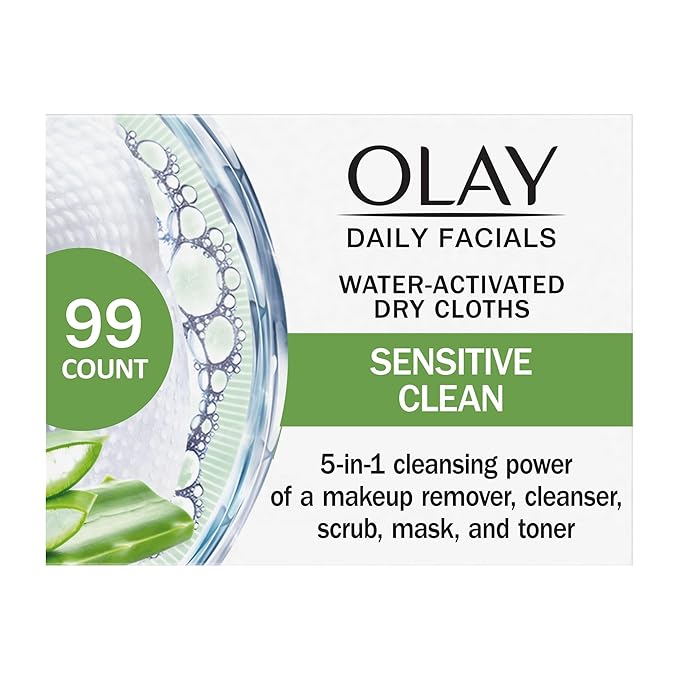 Olay Eye Makeup Remover Wipes, Daily Facials Gentle Face Cleanser by Olay