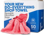Microfiber Wholesale Microfiber Shop Towels | MWipes Reusable Red Shop Rags | by MicrofiberWholesale