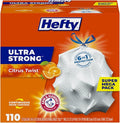 Hefty Ultra Strong Tall Kitchen Trash Bags, Citrus Twist Scent, 13 Gallon by Hefty