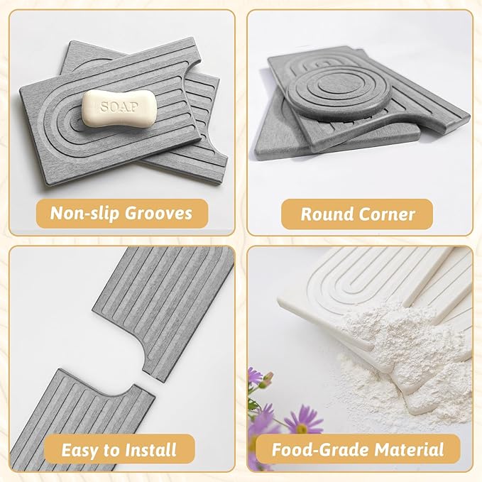 Stone Faucet Mat For Kitchen Sink, Super Absorbent, Sink Stone Quick Dry Around - Image 6