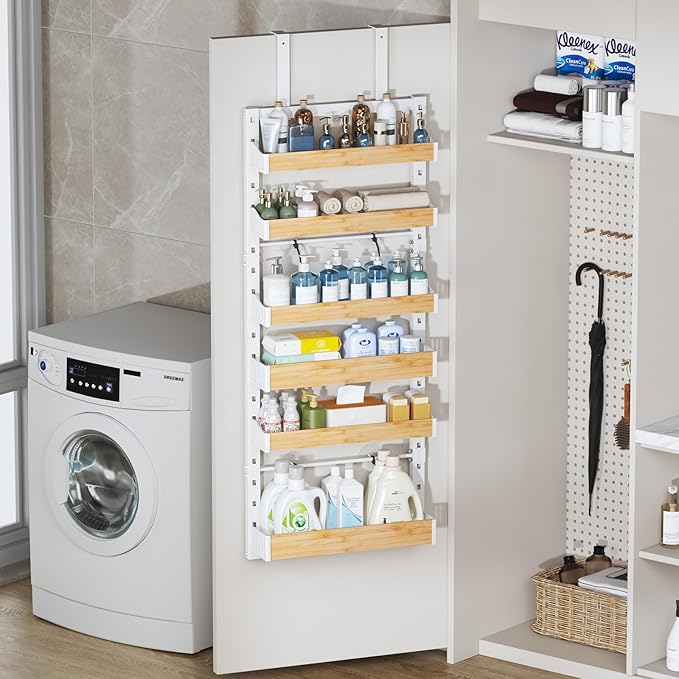 6-Tier Over The Door Pantry Organizer, Heavy-Duty Metal Wall Mount or Hanging - Image 7