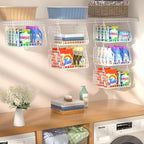 3-Pack Laundry Room Organization and Storage, Hanging Wire Basket - Image 2
