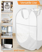 Durable Collapsible Laundry Baskets, Reinforced Mesh Pop Up Laundry Hamper - Image 5