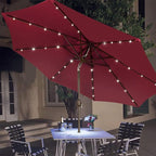 Blissun 9 ft Solar Umbrella, 32 LED Lighted Patio Umbrella, Table Market Umbrella, Outdoor Umbrella for Garden, Deck, Backyard, Pool and Beach (Burgundy) - Image 6