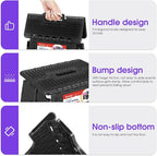ACSTEP 16 Inch Folding Step Stool for Adults and Kids, Non-Slip Plastic Foldable Stepping Stool, Collapsible Folding Stool with Handle Holds Up to 400lbs for Kitchen, Dot Black (1 Pack) - Image 4