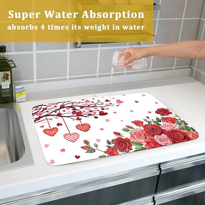 Giwawa Happy Valentines Day Dish Drying Mat - Image 7
