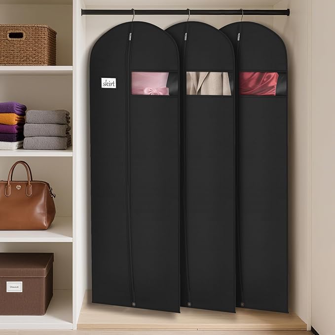 Syeeiex 72'' Long Dress Bags for Gowns, Garment Bags for Hanging Clothes - Image 3