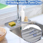 Kitchen Sink Splash Guard, Silicone Faucet Guard & Draining Mat, 10° Large - Image 3