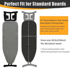 Ironing Board Cover and Pad, Sewn-in Thick Feltpads, Elastic Edge, Fits - Image 4