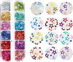 12 Colors Star Nail Art Glitter Sequins, 3D Five-Pointed Star Nail Flakes - Image 6