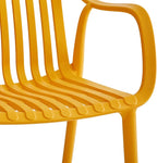 Modern Stackable Outdoor & Indoor Plastic Dining Chairs Set, Armchairs Set, Weather-Resistant, Ideal for Patios, Cafes, and Home Use, Set of 4 (Mustard Yellow) - Image 6