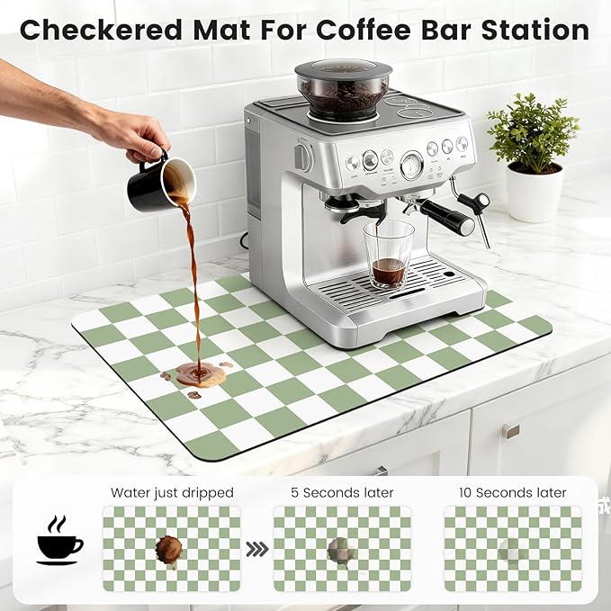 12" x 20" Checkered Dish Drying Mat - Image 4