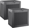 Outdoor Storage Box, Resin Deck Boxes Indoor and outdoor, Waterproof Storage Box Lockable Lid (Black, 35 Gallon-2 Pack) by NBYSGO