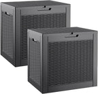 Outdoor Storage Box, Resin Deck Boxes Indoor and outdoor, Waterproof Storage Box Lockable Lid (Black, 35 Gallon-2 Pack) by NBYSGO