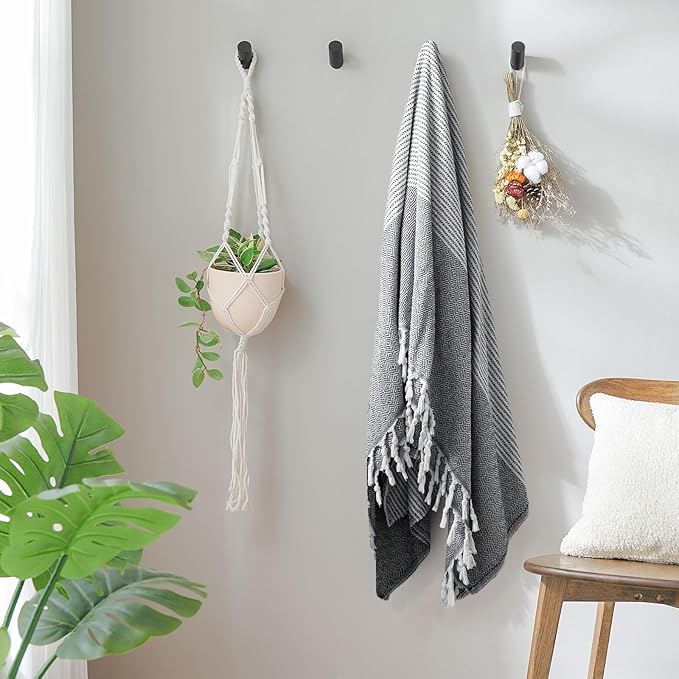 Wood Wall Hooks, 4 Pack Coat Hooks Wall Mounted, Rustic Wooden Heavy Duty Robe - Image 6
