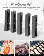 Clothes Pins Wooden Black Colored Clothespins - Image 2