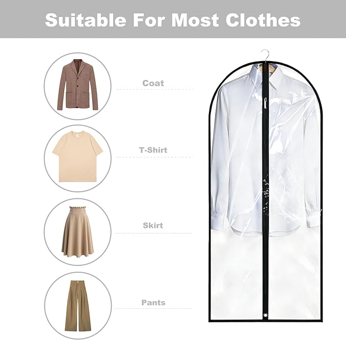 Dress Bags for Gowns Long, Suit Bag Cover for Storage and Travel - Image 3