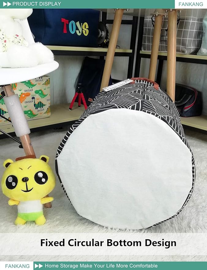 FANKANG Storage Basket, Nursery Hamper Canvas Laundry Basket Foldable - Image 8