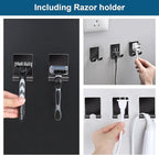 Diesisa Razor Holder for Shower + Adhesive Wall Hooks, Premium 304 Stainless - Image 2