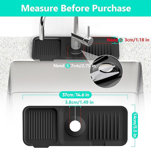 14.6'' Faucet Mat for Kitchen Sink Kitchen Sink Splash Guard Silicone Kitchen - Image 2