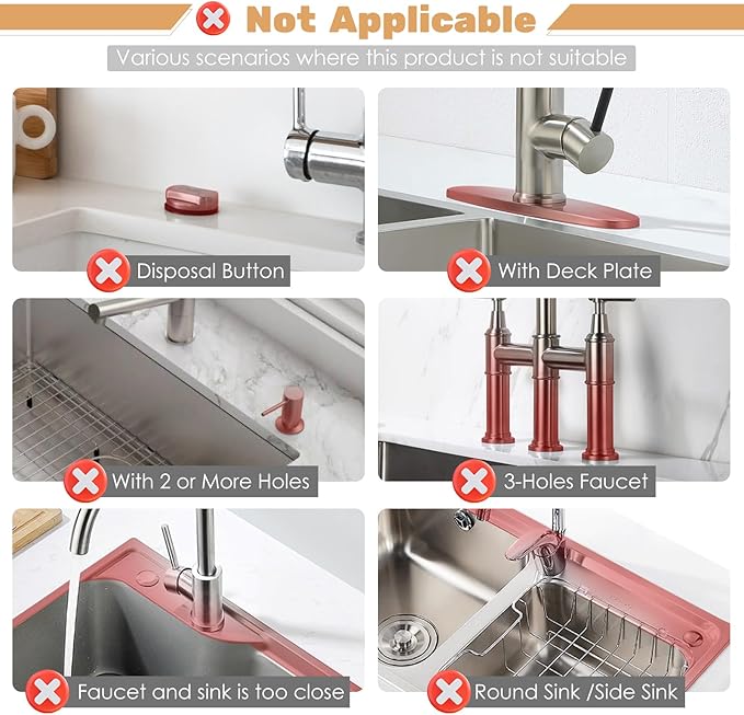 15.7''x4.8''Stone Faucet Mat for Kitchen Sink, Diatomite Quick Dry Kitchen Sink - Image 6