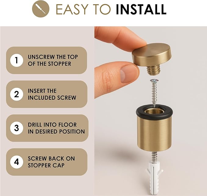Mega Handles Floor Door Stopper, Quickly Installed Wall Protector, Wall - Image 4