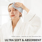 Konssy 7-Pack Ultra Soft Muslin Cotton Face Wash Cloths, Reusable Absorbent - Image 2
