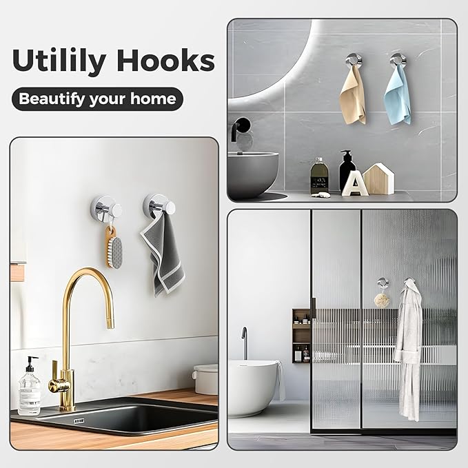 Shower Hooks for Inside Shower, Suction Cup Hooks for Glass Window, Removable - Image 5