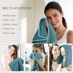 KinHwa Microfiber Hand Towels for Bathroom Soft and Absorbent Face Towels Grey - Image 2