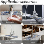 Kitchen Sink Splash Guard，Traditional Moroccan tiles Faucet Mat Sink - Image 7