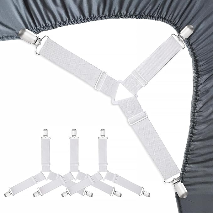 Bed Sheet Holder Straps Sheet Keepers Bedsheet Holders Fasteners 2 Sets by RayTour