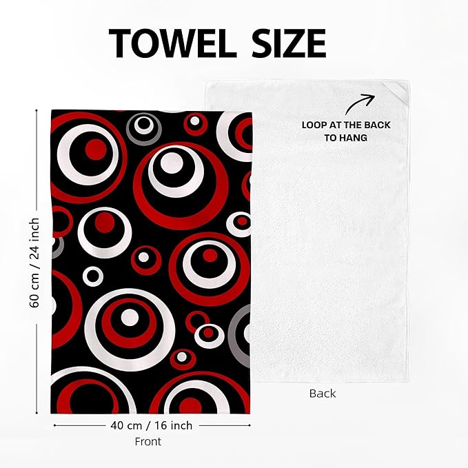 Red Black Grey White Kitchen Dish Towels Set of 4, Soft Absorbent Modern - Image 2
