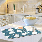 Super Absorbent Dish Drying Mat, Microfiber 23 Fast-Drying Dish Mat, Kitchen - Image 6