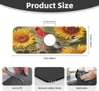 Sunflowers and songbirds Kitchen sink faucet pad, strong water absorption - Image 2