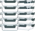 M MCIRCO 10-Pack, 22 Oz Glass Meal Prep Containers, Glass Food Storage by MMCIRCO