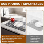 2 Pack Stone Drying Mat for Kitchen Counter, Large Diatomaceous Earth Dish - Image 6
