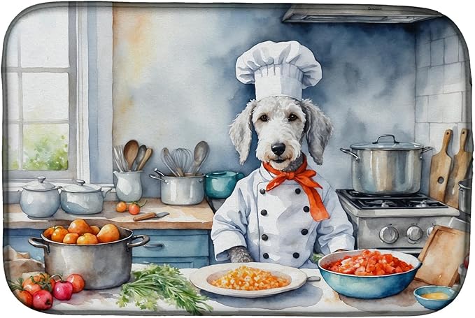 Caroline's Treasures DAC6199DDM Bedlington Terrier The Chef Dish Drying Mat by CarolinesTreasures