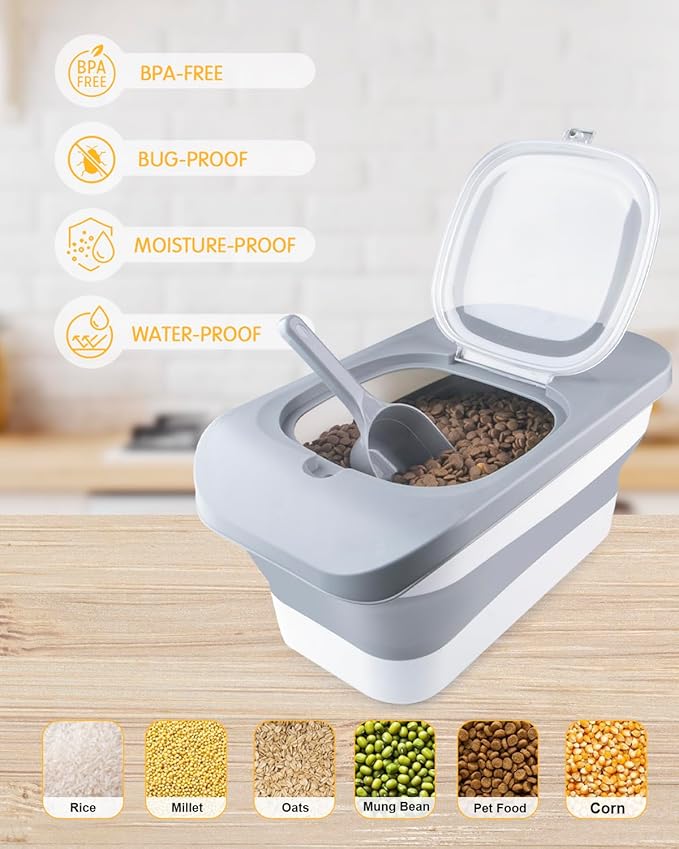 13 Lbs Dog Food Container, Collapsible Dog Food Storage Container - Image 5
