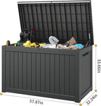 Outdoor Storage Box, Resin Deck Boxes Indoor and outdoor, Waterproof Storage Box Lockable Lid (Black,270 Gallon) - Image 2