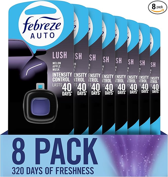 Febreze AUTO Air Freshener, Odor-Fighting Automotive Vent Clip, Lush Scent by Febreze