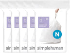 simplehuman Code N 100 Count, Dispenser Pack Custom Fit Liners, Drawstring by Simplehuman