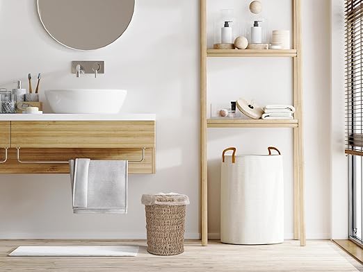 StorageWorks Wicker Waste Basket, Small Trash Can - Image 5