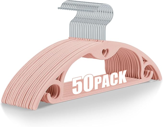 IEOKE Velvet Hangers 50 Pack: Felt Clothes Hangers Heavy Duty Shirt Sweater by IEOKE