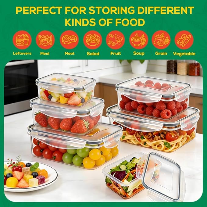 6 Pack Large Food Storage Containers - Image 5