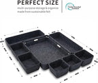Welaxy Desk Drawer Organizer Tray, 8-Piece Shallow Felt Office Storage - Image 7