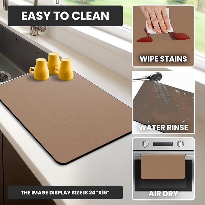 Dish Drying Mat Super Absorbent – 16" x 12" Coffee Mat - Image 5